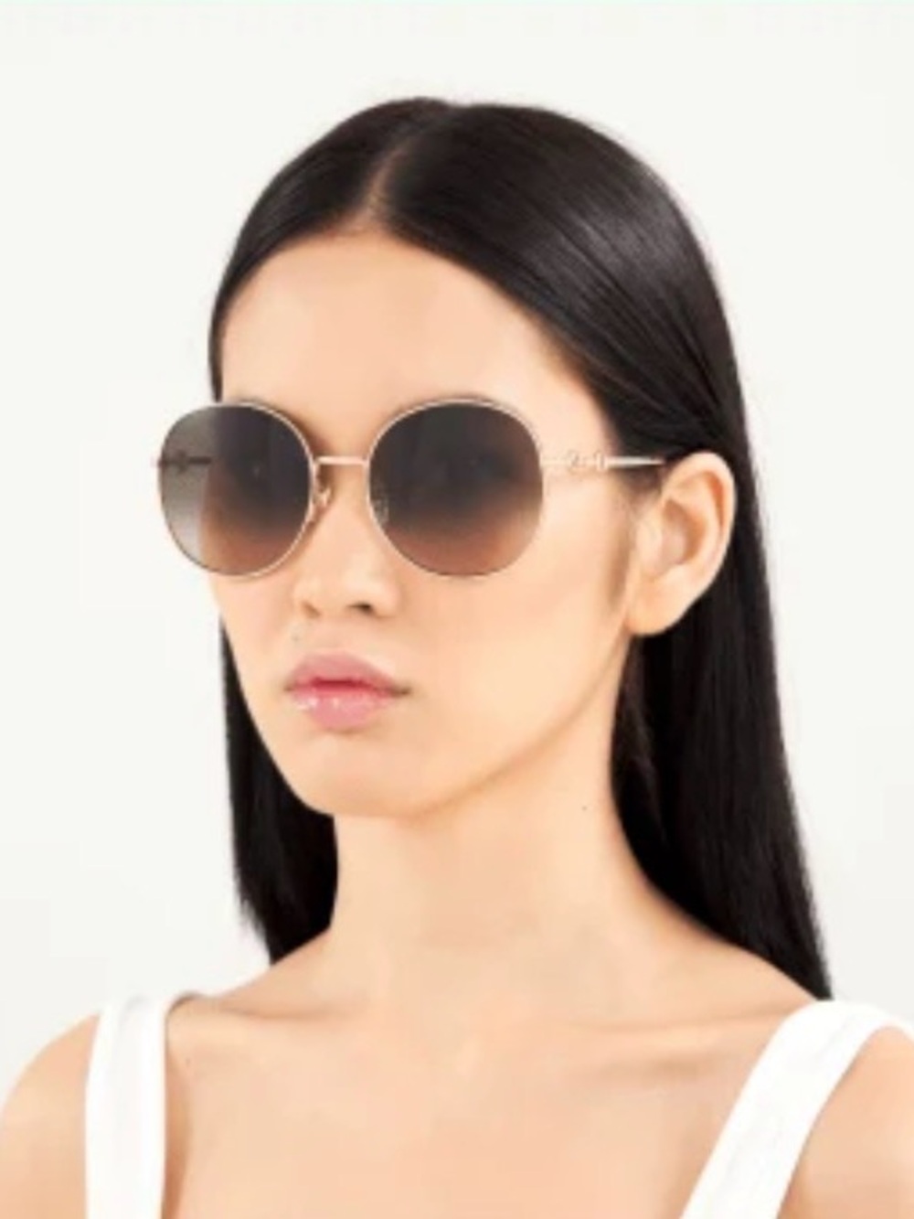 GUCCI GG0881SA 002 GOLD ROUND SUNGLASSES GOLD BROWN